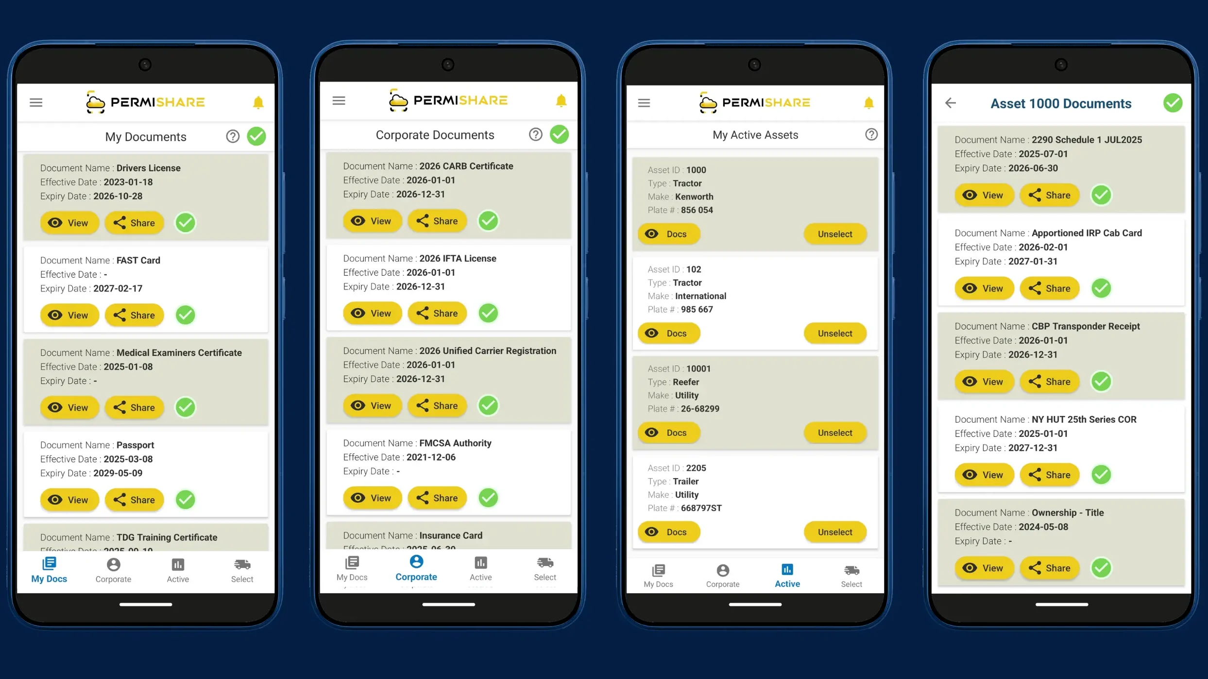 PermiShare app displaying permits